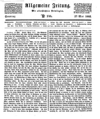 Allgemeine Zeitung Sonntag 27. Mai 1832