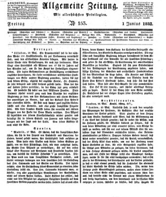 Allgemeine Zeitung Freitag 1. Juni 1832