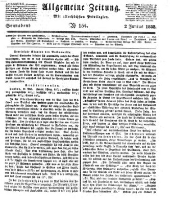 Allgemeine Zeitung Samstag 2. Juni 1832