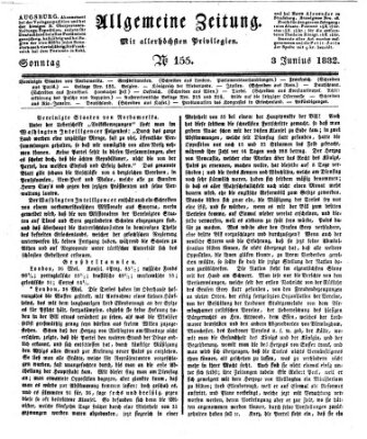 Allgemeine Zeitung Sonntag 3. Juni 1832