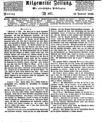 Allgemeine Zeitung Freitag 15. Juni 1832