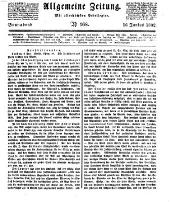 Allgemeine Zeitung Samstag 16. Juni 1832