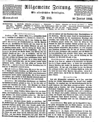 Allgemeine Zeitung Samstag 30. Juni 1832