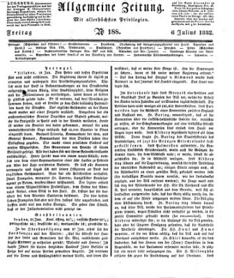 Allgemeine Zeitung Freitag 6. Juli 1832