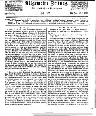 Allgemeine Zeitung Dienstag 10. Juli 1832