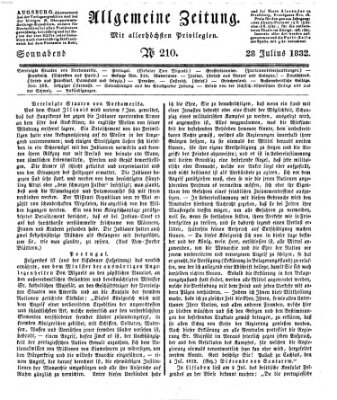 Allgemeine Zeitung Samstag 28. Juli 1832