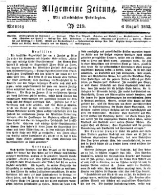 Allgemeine Zeitung Montag 6. August 1832