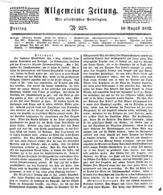 Allgemeine Zeitung Freitag 10. August 1832