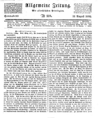 Allgemeine Zeitung Samstag 11. August 1832
