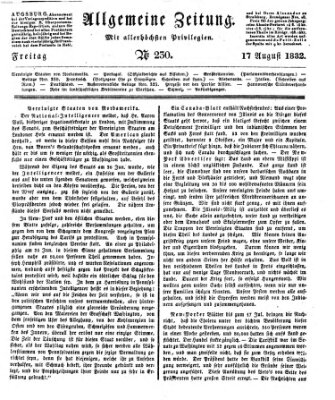 Allgemeine Zeitung Freitag 17. August 1832