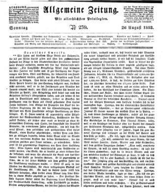 Allgemeine Zeitung Sonntag 26. August 1832