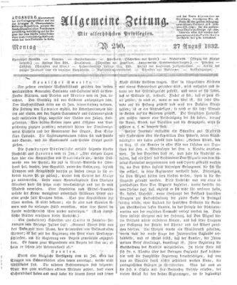 Allgemeine Zeitung Montag 27. August 1832