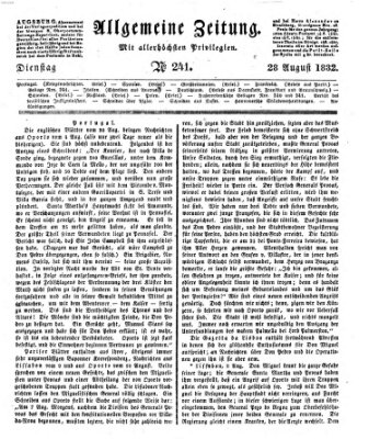 Allgemeine Zeitung Dienstag 28. August 1832