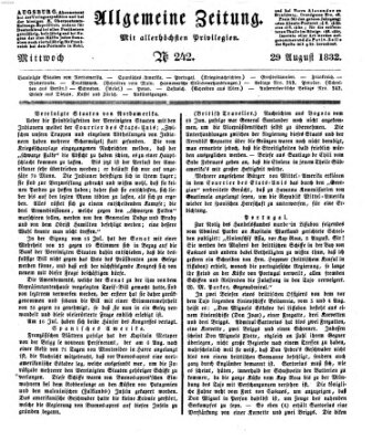 Allgemeine Zeitung Mittwoch 29. August 1832