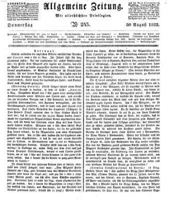 Allgemeine Zeitung Donnerstag 30. August 1832