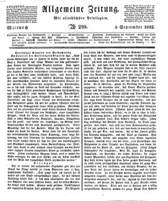 Allgemeine Zeitung Mittwoch 5. September 1832