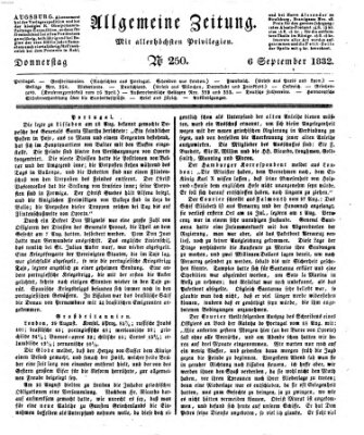 Allgemeine Zeitung Donnerstag 6. September 1832