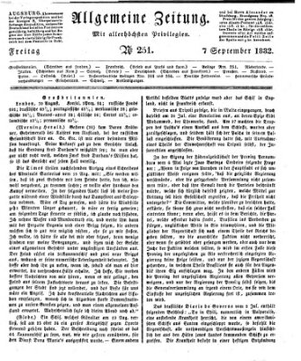 Allgemeine Zeitung Freitag 7. September 1832