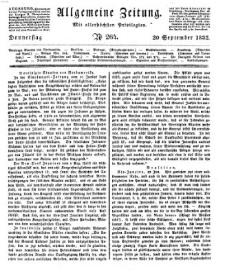 Allgemeine Zeitung Donnerstag 20. September 1832