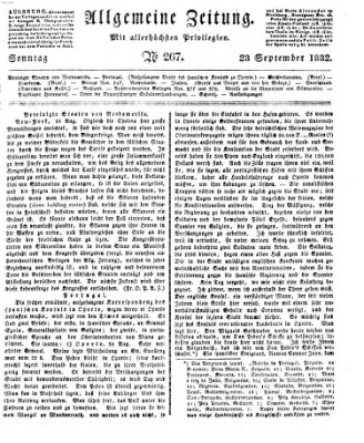 Allgemeine Zeitung Sonntag 23. September 1832