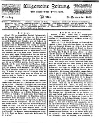 Allgemeine Zeitung Dienstag 25. September 1832