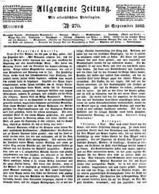 Allgemeine Zeitung Mittwoch 26. September 1832