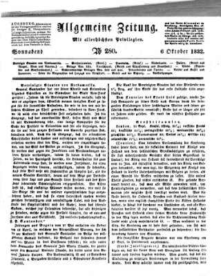 Allgemeine Zeitung Samstag 6. Oktober 1832