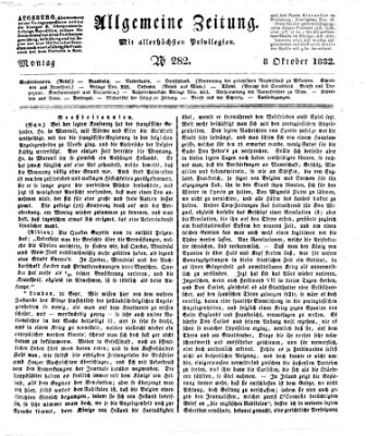 Allgemeine Zeitung Montag 8. Oktober 1832