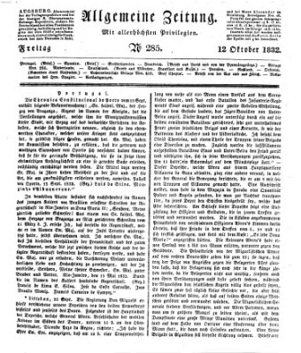 Allgemeine Zeitung Freitag 12. Oktober 1832