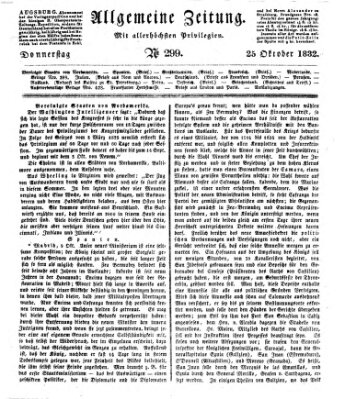 Allgemeine Zeitung Donnerstag 25. Oktober 1832