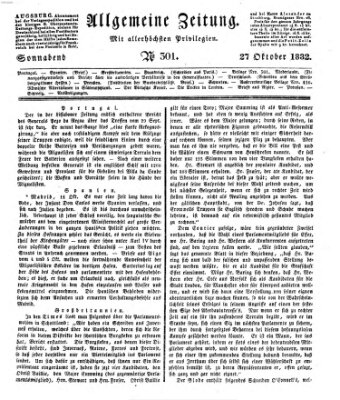 Allgemeine Zeitung Samstag 27. Oktober 1832