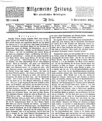 Allgemeine Zeitung Mittwoch 7. November 1832