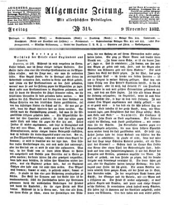 Allgemeine Zeitung Freitag 9. November 1832