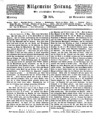 Allgemeine Zeitung Montag 19. November 1832