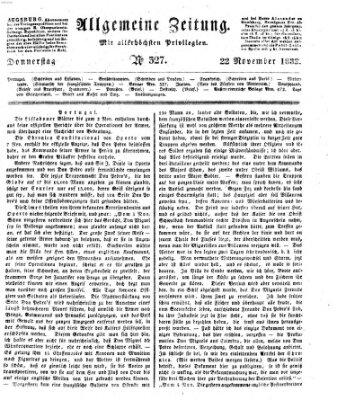 Allgemeine Zeitung Donnerstag 22. November 1832