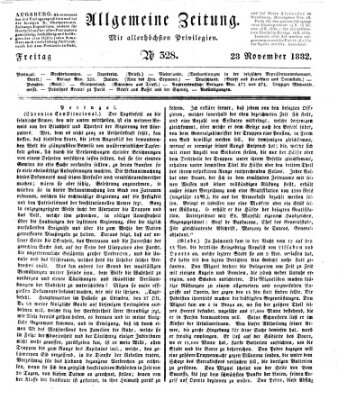 Allgemeine Zeitung Freitag 23. November 1832