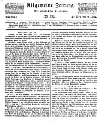 Allgemeine Zeitung Dienstag 27. November 1832