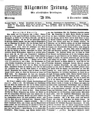 Allgemeine Zeitung Montag 3. Dezember 1832