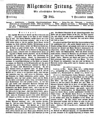 Allgemeine Zeitung Freitag 7. Dezember 1832