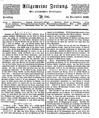 Allgemeine Zeitung Dienstag 11. Dezember 1832