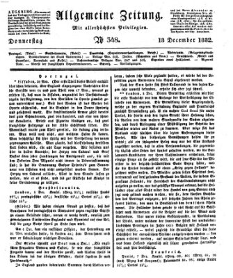 Allgemeine Zeitung Donnerstag 13. Dezember 1832