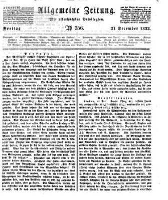 Allgemeine Zeitung Freitag 21. Dezember 1832