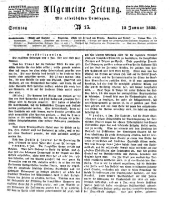 Allgemeine Zeitung Sonntag 13. Januar 1833