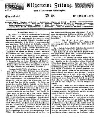 Allgemeine Zeitung Samstag 19. Januar 1833