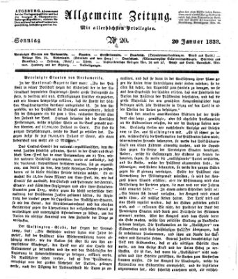 Allgemeine Zeitung Sonntag 20. Januar 1833