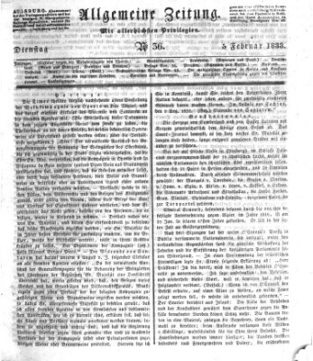 Allgemeine Zeitung Dienstag 5. Februar 1833