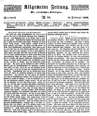 Allgemeine Zeitung Mittwoch 13. Februar 1833