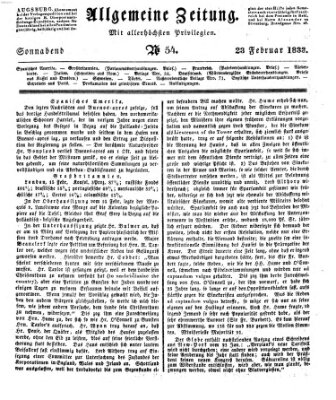 Allgemeine Zeitung Samstag 23. Februar 1833