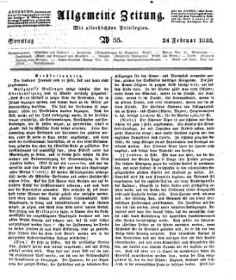 Allgemeine Zeitung Sonntag 24. Februar 1833