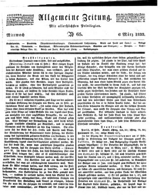 Allgemeine Zeitung Mittwoch 6. März 1833